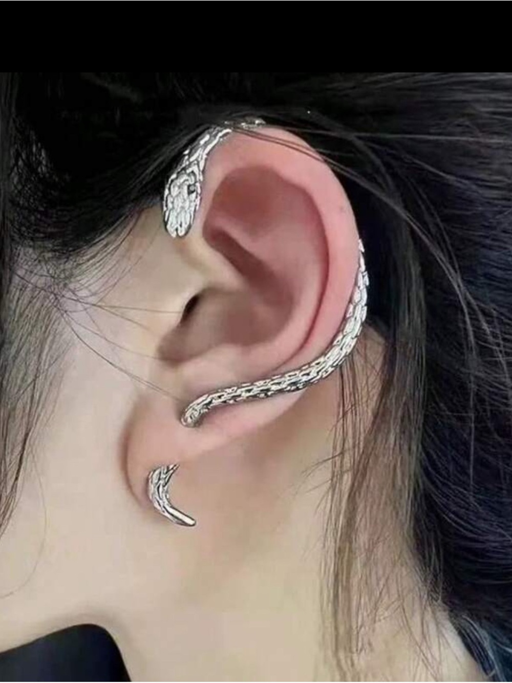 Silver Snake Ear Cuff